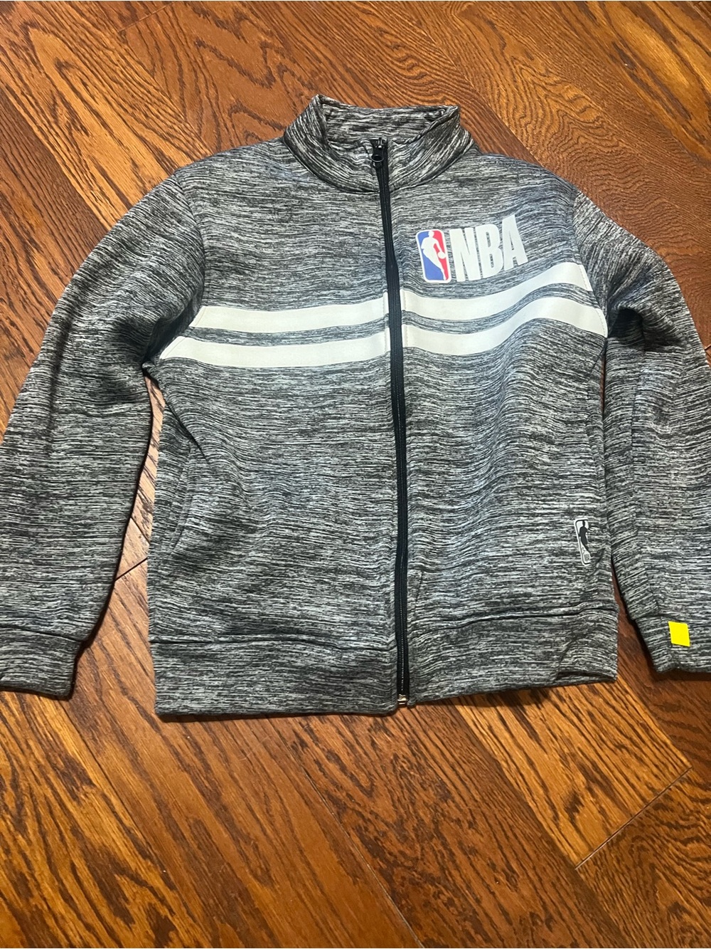 NBA Gray Kids Full-Zip Heather Jacket with White Stripe